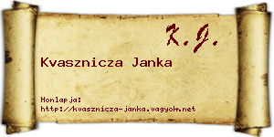 Kvasznicza Janka névjegykártya